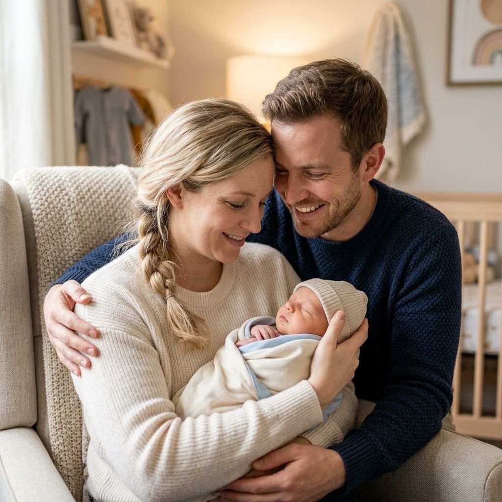 Young parents with newborn