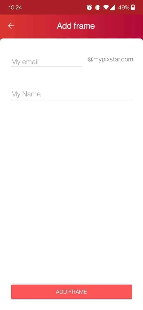 Application mobile Pix-Star Snap : ajouter un nouveau cadre